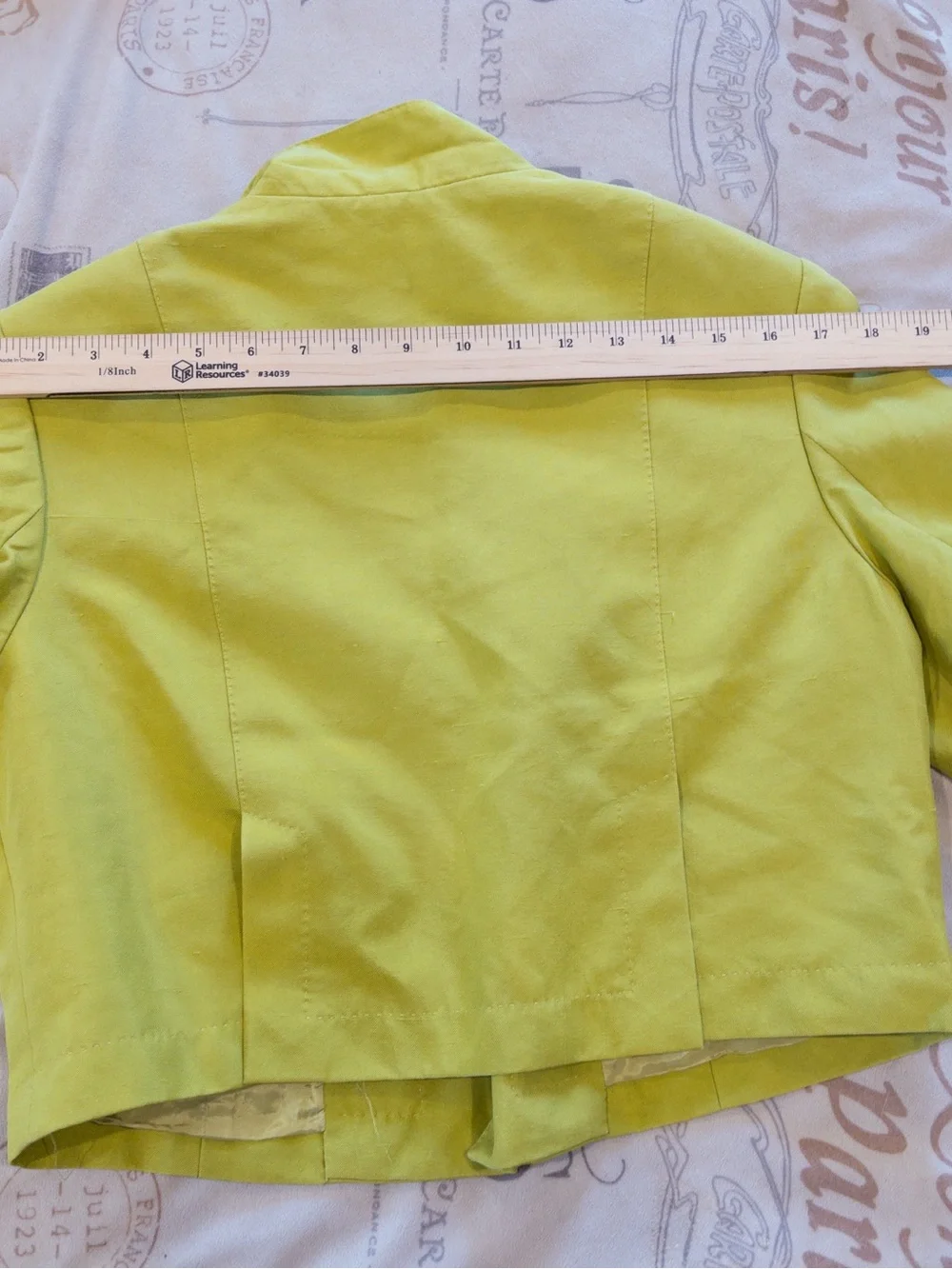 Vintage Carlisle 1990’s Silk Crop Blazer Jacket Chartreuse Lime Green